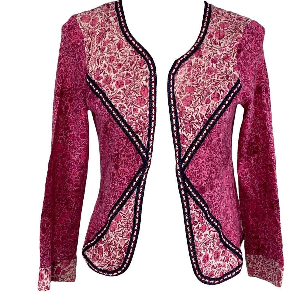 American Eagle Pink Floral Boho Patchwork Lightweight Jacket Size Small